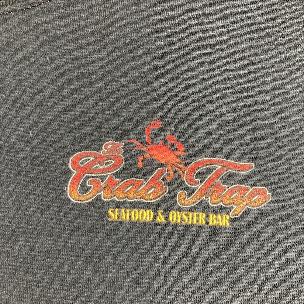 Florida Graphic Tee Shirt Adult Small Black The Crab Trap Seafood Oyster Bar - Picture 4 of 10